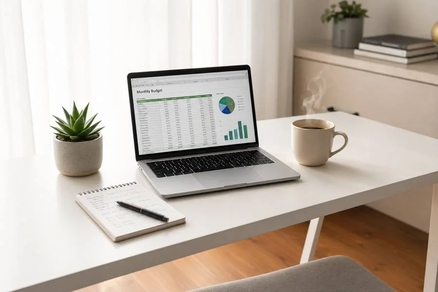 Person nutzt KI-Tool am Laptop